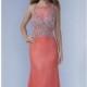 Melon Beaded Chiffon Gown by Splash by Landa Designs - Color Your Classy Wardrobe