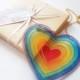 Hand Painted Glass Rainbow Heart, Window Hanging Gift, Valentine's Day gift, Hand Painted Glass Suncatcher, Valentine heart hanging