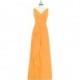 Tangerine Azazie Julianna - Chiffon Floor Length V Back V Neck Dress - Charming Bridesmaids Store