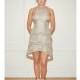 Randi Rahm - Fall 2014 - Tia Short Nude A-Line Wedding Dress with Asymmetrical Skirt - Stunning Cheap Wedding Dresses