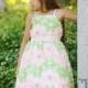 Pink/ Apple Green  Daisy Ribbon Novelty Spaghetti Strap Dress Style: DSK325 - Charming Wedding Party Dresses