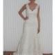 Modern Trousseau - Spring 2014 - Kendall A-Line Wedding Dress with V-Neckline and Lace Straps - Stunning Cheap Wedding Dresses