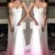 Ombre Wedding Veil, Ombre Gown, Boho Wedding Gown, Boho Wedding Dress, Tulle Wedding Dress, Pink Ombre Dress, Pink Gown Unique Wedding Dress
