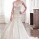 Elegant Tulle & Satin Jewel Neckline Natural Waistline Mermaid Wedding Dress - overpinks.com