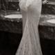 Berta Replica Sexy Backless White Lace Wedding Dress, Size 6