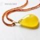 Baltic amber pendant necklace for adults. Natural amber stone. Yellow amber color. Amber stone necklace with certificate. MS06