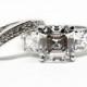 4.22CT Asscher Cut Russian Lab Diamond Bridal Set