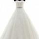 Divine A-Line Sweetheart 	Court Train Tulle Ivory Sleeveless Zipper With Button Wedding Dress with Appliques Beading and Sashes - Top Designer Wedding Online-Shop