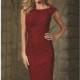 Red Beaded Stretch Lace Dress by MGNY by Mori Lee - Color Your Classy Wardrobe