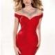 Red Beaded Ruched Dress by Tarik Ediz - Color Your Classy Wardrobe