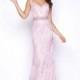 Blush Mac Duggal 80716M - Fitted Long Fringe Dress - Customize Your Prom Dress