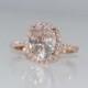 2ct Cushion Ice Peach Champagne Color Change Sapphire In 14k Rose Gold Diamond Ring. $2,200.00, Via Etsy.