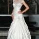 Classic Satin A line Jewel Asymmetric Waist With Beading Bridal Gowns - Compelling Wedding Dresses