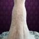 Modest Vintage Lace Champagne Wedding Dress With Cap Sleeves 