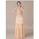 Elegant Lace & Chiffon Jewel Neckline Full-length A-line Mother of The Bride Dresses - overpinks.com