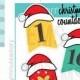 Christmas countdown planner stickers, santa's hat, winter planner stickers, kikkik mambi planner, erin condren, happy planner kit S190
