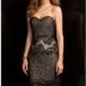 Black/Nude Strapless Beaded Dress by Scala Couture - Color Your Classy Wardrobe