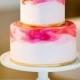 A Colorful Five-Tiered Floral Wedding Cake