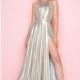 Gilded Blue Flash 77255L - A Line Long High Slit Open Back Sexy Dress - Customize Your Prom Dress