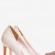 Suede Brooch Detail Court Shoes - Nude Pink 