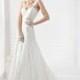 Dramatic A-Line Straps Chapel Train Lace Wedding Dress - Top Designer Wedding Online-Shop