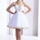 Divine A-Line Sweetheart Short-Mini Tulle White Lace Up-Corset Party Dress with Appliques and Beading COLB13012 - Top Designer Wedding Online-Shop