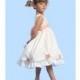Blossom White Sleeveless Taffeta Dress w/ Detachable Flowers and Sash Style: BL101 - Charming Wedding Party Dresses