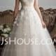 Ball-Gown Sweetheart Floor-Length Tulle Wedding Dress With Ruffle Sash Beading Appliques Lace Flower(s) (002013803)