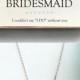 Necklace Gift For Bridesmaid
