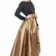 Evening Asymmetrical Skirt Gold. Long Skirt Bridesmaid Formal Prom Skirt. - Hand-made Beautiful Dresses