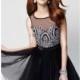 Black/Silver Beaded Open Back Dress by Alyce Sweet 16 - Color Your Classy Wardrobe