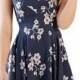 Summer Women's Fashion Spaghetti Strap Floral Print Backless Mini Skater Dress