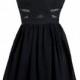 A-Line Spaghetti Straps Sleeveless Black Short Homecoming Cocktail Dress With Pleats