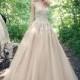 Fabulous Tulle V-neck Neckline Ball Gown Wedding Dresses With Beadings - overpinks.com