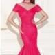 Fuchsia Embellished Ruched Tulle Gown by Tarik Ediz - Color Your Classy Wardrobe