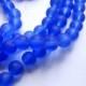 40 Blue Frosted Glass Beads - 25-19B