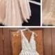 Elegant A-line Long V-neck 2017 Pink Prom Dress Wedding Dress