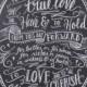 'One True Love' Chalk Wall Sign