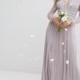 TFNC WEDDING Pleated Maxi Dress with Long Sleeves and Lace Inserts with Embellished Waist