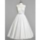 Ivory Azazie Eleanore BG - Illusion Illusion Satin, Tulle And Lace Tea Length Dress - Cheap Gorgeous Bridesmaids Store
