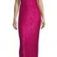 Hansh Sequined Knit Cap-Sleeve Gown, Scarlet