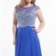 Scalloped Embellished Gown Dresses by Rachel Allan Plus 7037 - Bonny Evening Dresses Online 