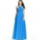 Ocean_blue Azazie Kaleigh - Floor Length Back Zip V Neck Chiffon Dress - Cheap Gorgeous Bridesmaids Store