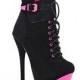 Shiekh Womens 085 Black High Heel Ankle Boot 