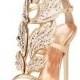 Coline Wings Leather 110mm Sandal, Rose Gold