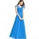 Ocean_blue Azazie Cheryl - Illusion Floor Length V Neck Chiffon And Lace Dress - Cheap Gorgeous Bridesmaids Store
