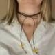 Choker Wrap Necklace, Leather Lariat Y Necklace, Genuine Leather Choker, Lariat Tie Necklace, Wrap Choker, Bolo Necklace Choker, Boho Lariat