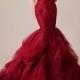 Custom Made Lace Organza Mermaid Wedding Dress Gossip Girl Inspired Dramatic Red Gown Vera Wang