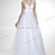 A-line V-neck Sleeveless Tulle White Wedding Dress With Beading BUKIS035 In Canada Wedding Dress Prices - dressosity.com