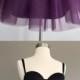 Two Piece A-Line Spaghetti Straps Grape Tulle Short Homecoming Dress